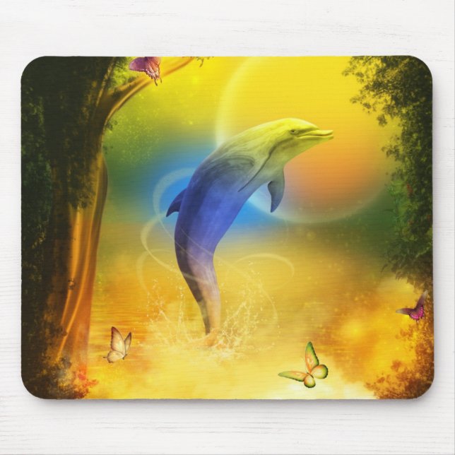 Farbenfrohe Dolphin Mousepad (Vorne)