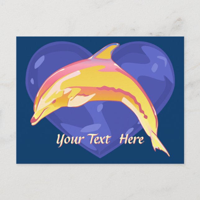 Farbenfrohe Dolphin Postkarte (Vorderseite)