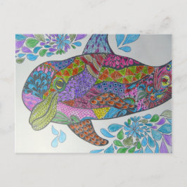 Farbenfrohe Dolphin Postkarte