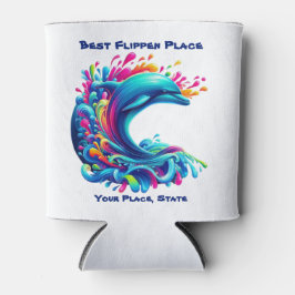 Farbenfrohe Dolphin Splash Dosenkühler