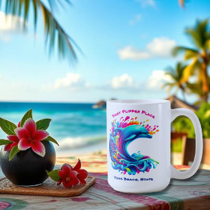 Farbenfrohe Dolphin Splash Kaffeetasse