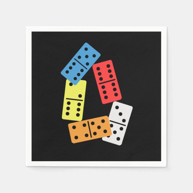 Farbenfrohe Domino Dominoes Tiles Puzzler Game-Ges Serviette (Vorderseite)