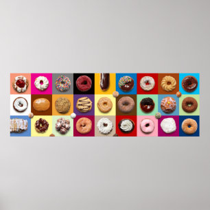 Farbenfrohe Donuts Extra großes Poster