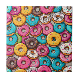 Farbenfrohe Donuts Fliese