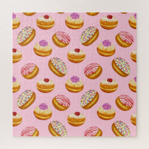 Farbenfrohe Donuts: Handgezogene Wasserfarbe