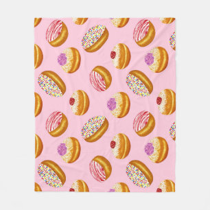 Farbenfrohe Donuts: Handgezogene Wasserfarbe Fleecedecke