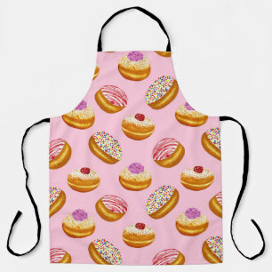 Farbenfrohe Donuts: Handgezogene Wasserfarbe Schürze