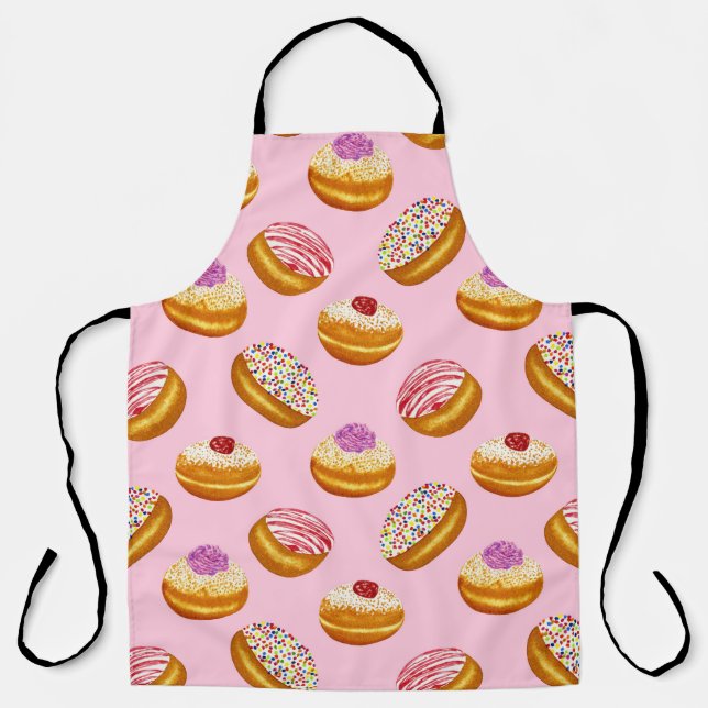 Farbenfrohe Donuts: Handgezogene Wasserfarbe Schürze (Vorderseite)