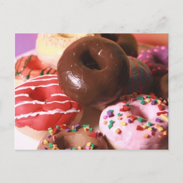 Farbenfrohe Donuts Postkarte (Vorderseite)