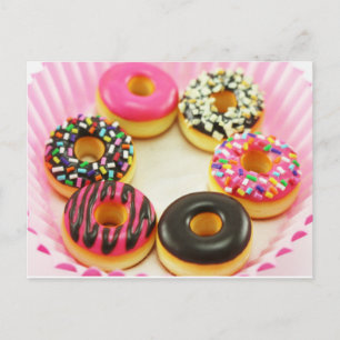Farbenfrohe Donuts Postkarte
