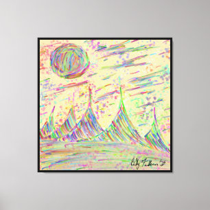 Farbenfrohe Doodle Leinwanddruck