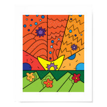 Farbenfrohe Doodle-Muster | Poster Druck
