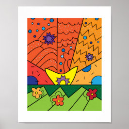Farbenfrohe Doodles, Muster, Design Poster drucken