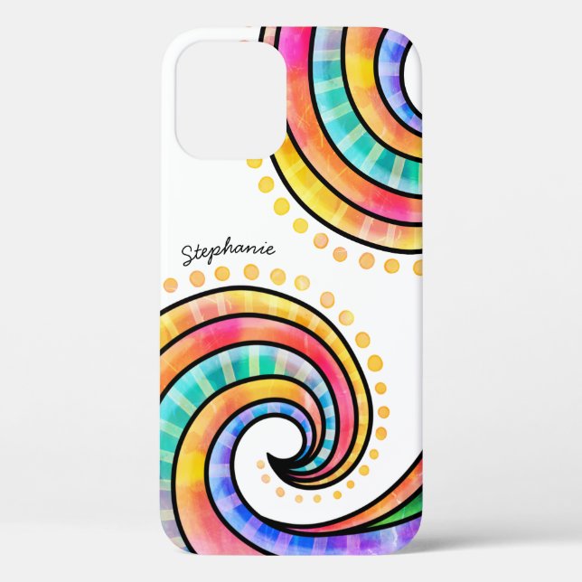 Farbenfrohe Doodles und Wirbel mit Ihrem Namen Case-Mate iPhone Hülle (Rückseite)