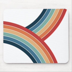 Farbenfrohe doppelte Retro-Regenbogen-Dekoration Mousepad