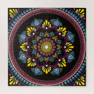 Farbenfrohe Dot Art Mandala Sacred Geometry Boho