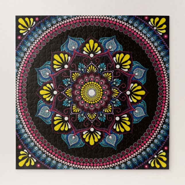 Farbenfrohe Dot Art Mandala | Sacred Geometry Boho (Vertikal)