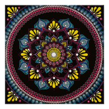 Farbenfrohe Dot Art Mandala | Sacred Geometry Boho