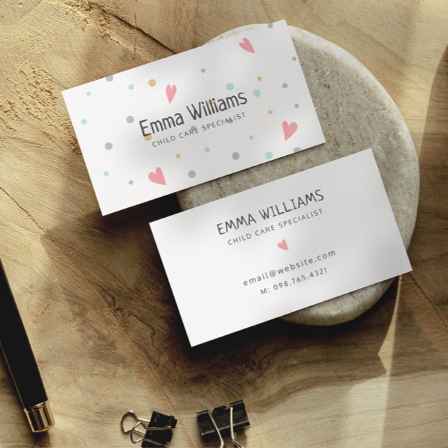 Farbenfrohe Dots Kinderbetreuung Babysitter-Visite Visitenkarte (Von Creator hochgeladen)