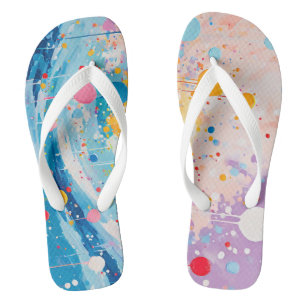 Farbenfrohe Dots Tropfen Spritzer Flip Flops