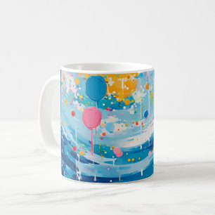 Farbenfrohe Dots Tropfen Spritzer Kaffeetasse