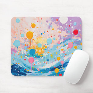 Farbenfrohe Dots Tropfen Spritzer Mousepad