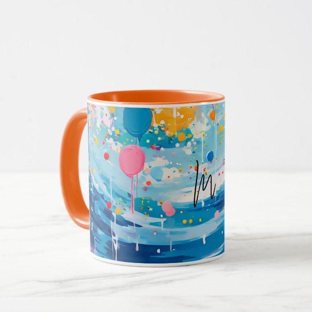 Farbenfrohe Dots Tropfen Spritzer Tasse (Vorderseite Links)