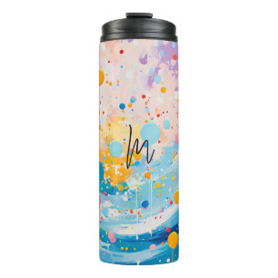 Farbenfrohe Dots Tropfen Spritzer Thermosbecher