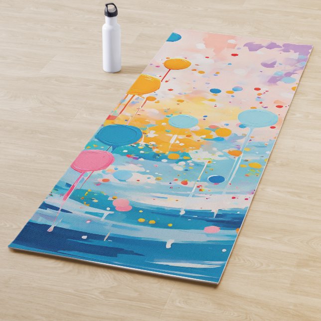 Farbenfrohe Dots Tropfen Spritzer Yogamatte (Beispiel)