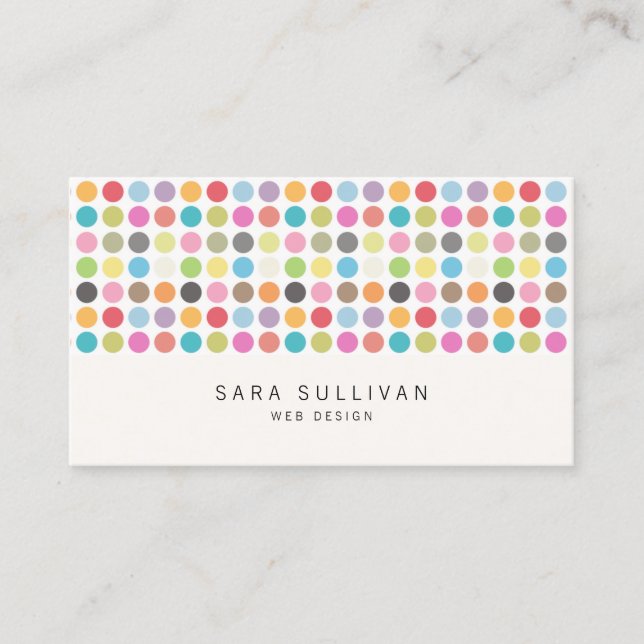 Farbenfrohe Dots Web Design Business Card Visitenkarte (Vorderseite)