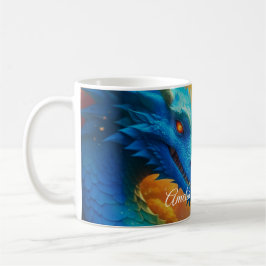 Farbenfrohe Drachen in der Liebe Kaffeetasse