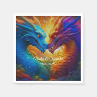 Farbenfrohe Drachen in der Liebe
