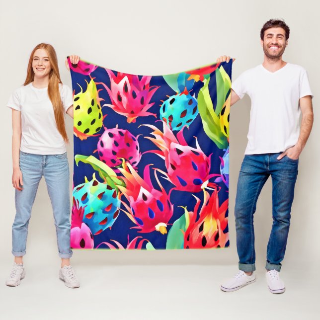 Farbenfrohe Drachenfrucht Fleecedecke (Beispiel)