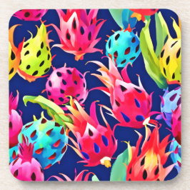 Farbenfrohe Drachenfrucht Getränkeuntersetzer