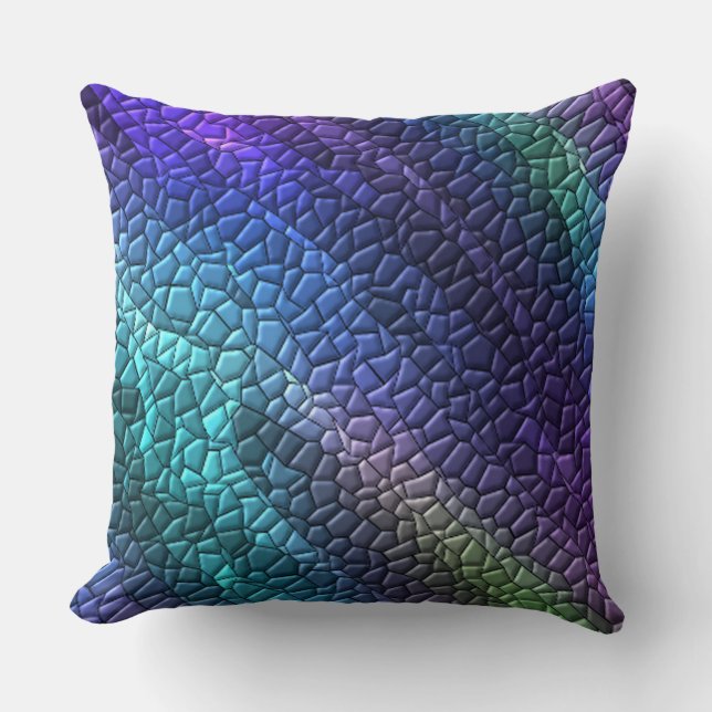 Farbenfrohe Drachenhaut Mosaikfliesen Kissen Kisse (Vorderseite)