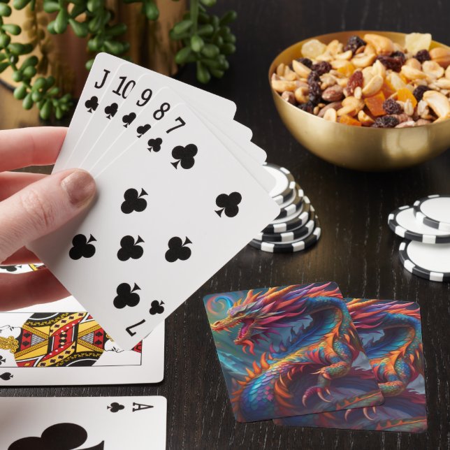 Farbenfrohe Drachenspielkarte Spielkarten (In Situ)