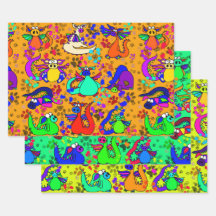 Farbenfrohe Dragon Cartoon Geschenk Wrap Set