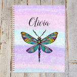 Farbenfrohe Dragonfly-Flügel aus festem Glas Planer<br><div class="desc">Personalisierter Planer mit Libellenfliege mit bunten Glasflügeln.</div>