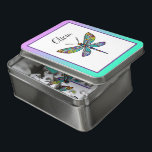 Farbenfrohe Dragonfly-Flügel aus festem Glas Puzzle<br><div class="desc">Personalisiertes Poster mit Libelle mit bunten Glasflügeln.</div>