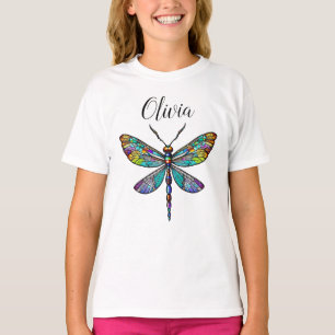 Farbenfrohe Dragonfly-Flügel aus festem Glas T-Shirt
