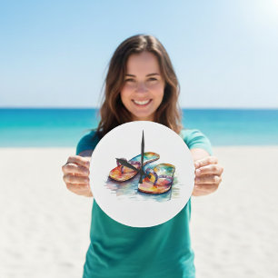 farbenfrohe drehenden schweben auf einem Strand in Große Wanduhr