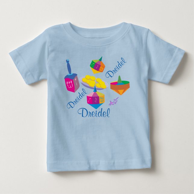 Farbenfrohe Dreidels Baby T-shirt (Vorderseite)