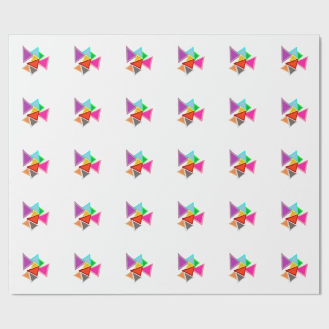 Farbenfrohe Dreiecke  Geschenkpapier (Flach)
