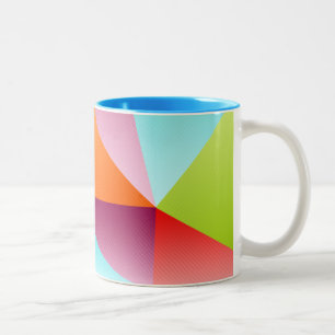 Farbenfrohe Dreiecke Mosaik-Tasse Zweifarbige Tasse