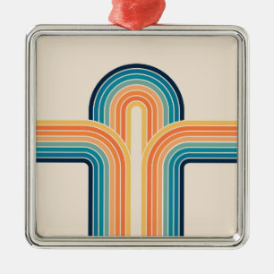 Farbenfrohe dreifache Retro Bögen Ornament Aus Metall