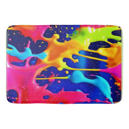 Farbenfrohe Drilling Paint Artwork Badematte