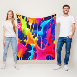Farbenfrohe Drilling Paint Artwork Fleecedecke