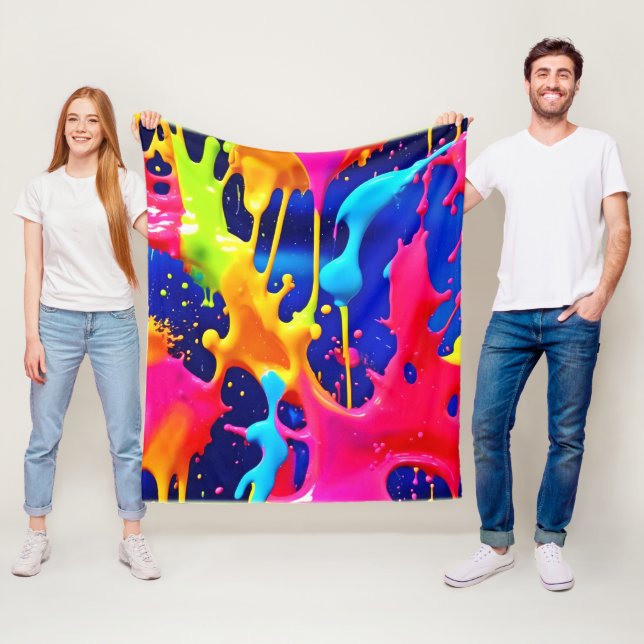 Farbenfrohe Drilling Paint Artwork Fleecedecke (Beispiel)