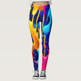 Farbenfrohe Drilling Paint Artwork Leggings