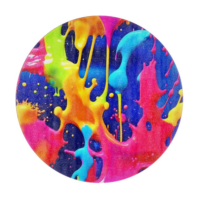 Farbenfrohe Drilling Paint Artwork Schneidebrett (Vorderseite)